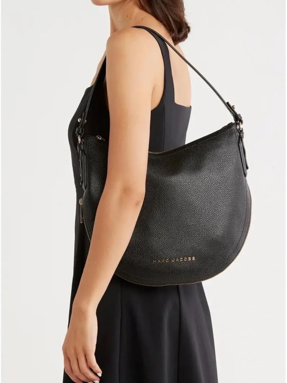 Marc Jacobs Black Pebbled Leather Shoulder Bag